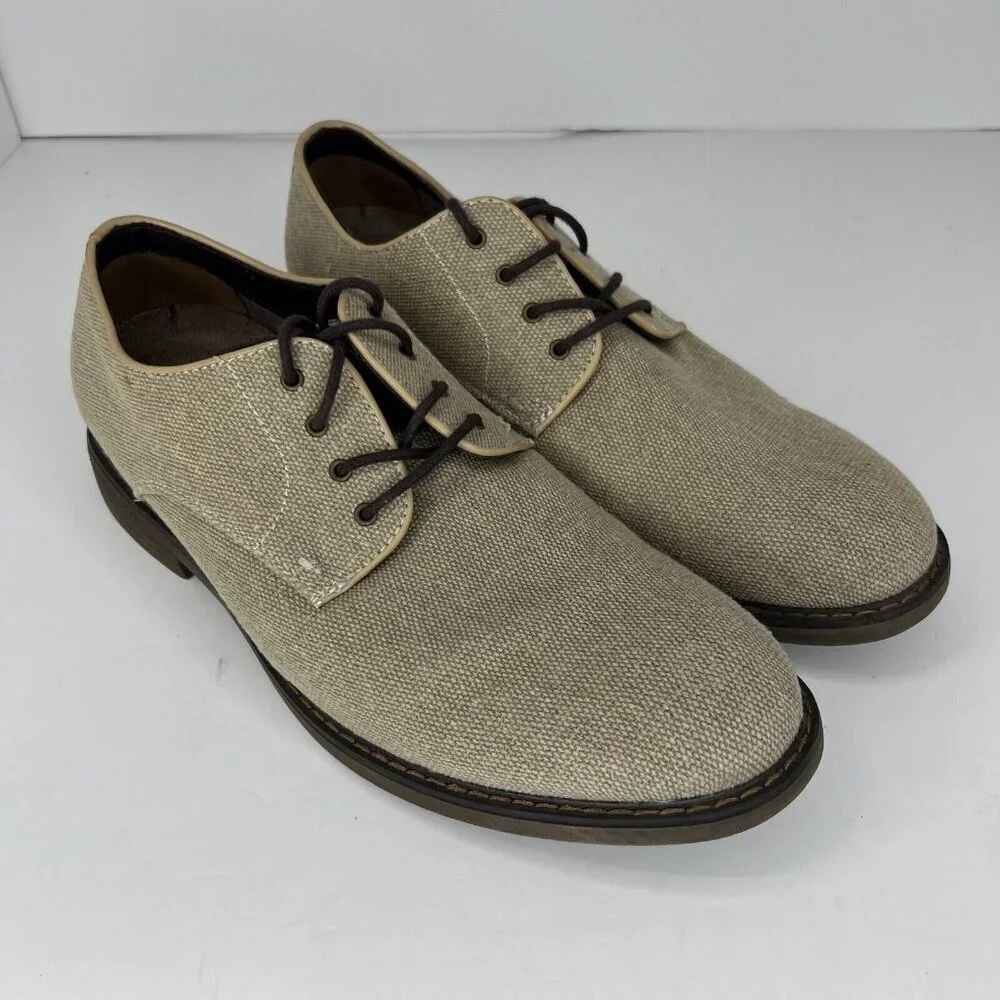 Izod Mens 016-0484 Oxford Smokey Beige Memory Foam Oxford Size 9.5M Dress Shoes